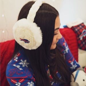 Buffalo Bills Foco NFL White Knit Earmuffs